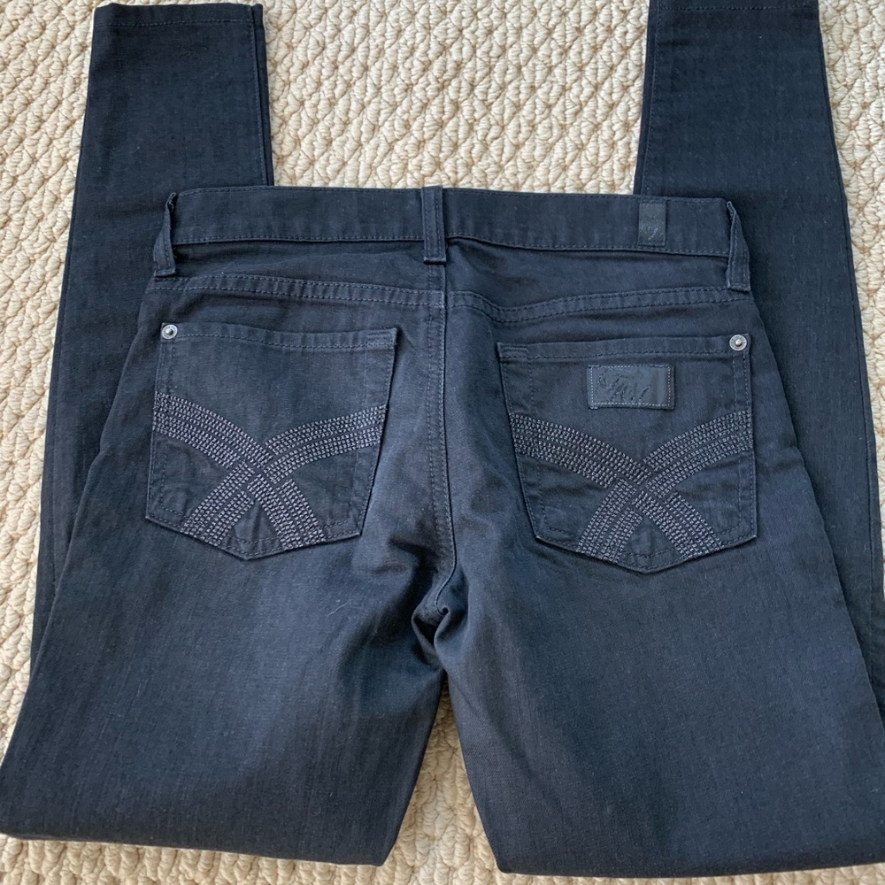 7 For all Mankind Black Gwenevere Super Skinny Jeans
